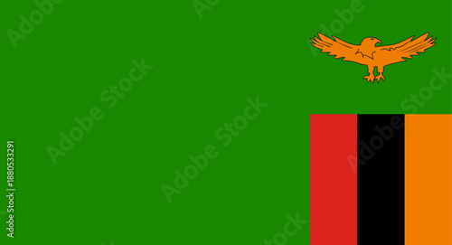 Zambia flag representing national country identity