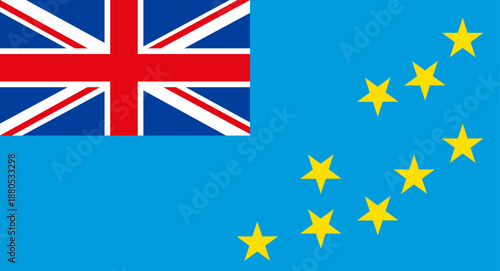 Tuvalu national flag showing stars and Union Jack