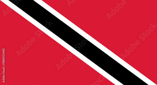 Trinidad and Tobago national flag representing Caribbean country