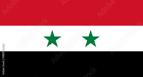 Syria flag showing national colors and green stars