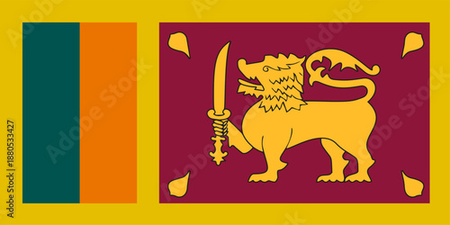 Sri Lanka national flag identifying country and nation symbol