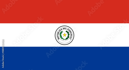 Paraguay national flag displaying colors and emblem