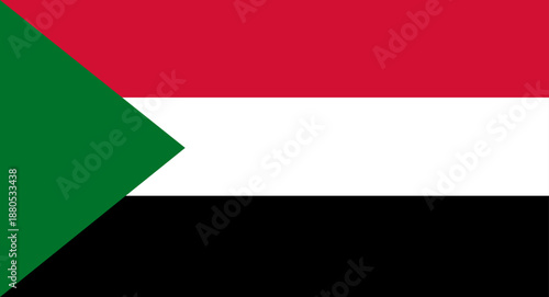 Flag of Sudan displaying national colors and identity