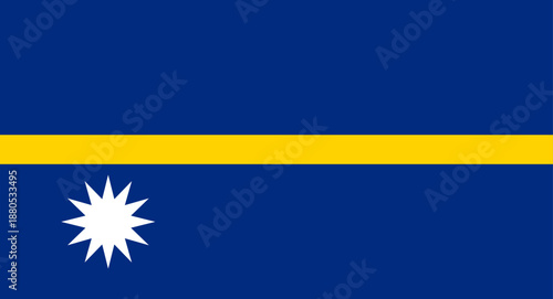 Nauru flag displaying national symbol and colors