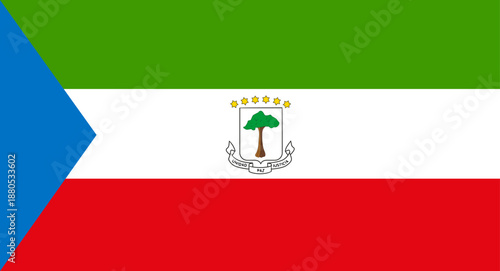 Equatorial Guinea national flag with official emblem