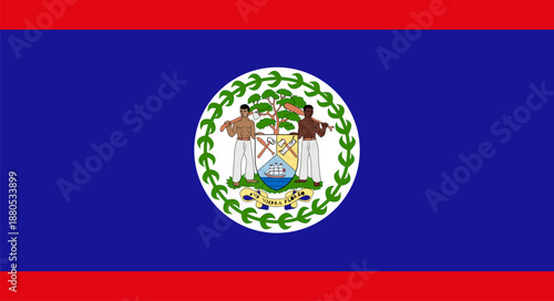 Belize national flag representing nation, independence, and patriotism