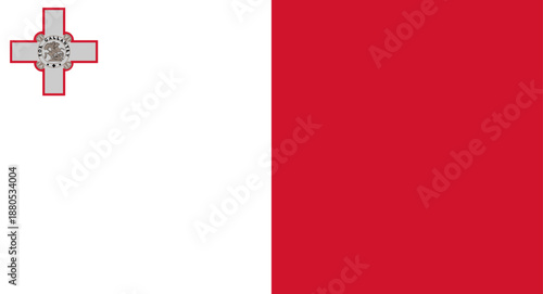 Flag of Malta depicting national colors and George Cross