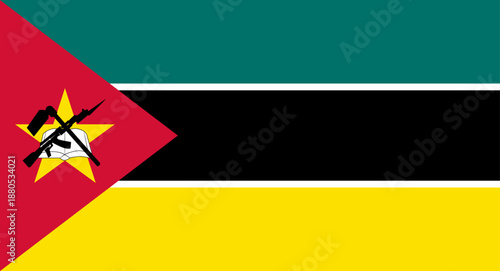 Mozambique national flag representing independence and national unity