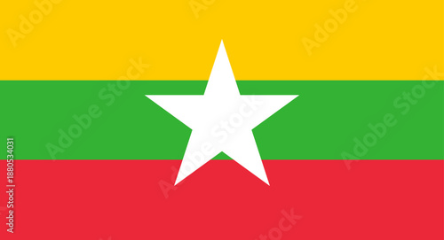Myanmar national flag displaying country identity and patriotism