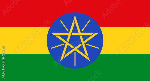 Fotografía Ethiopia country flag symbol showing national identity