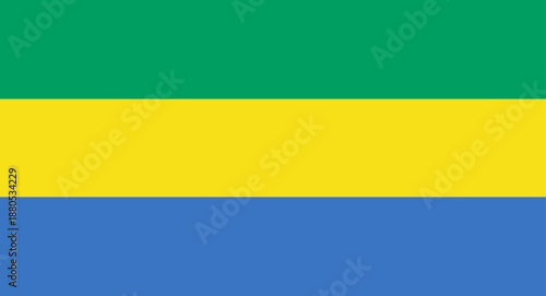 Gabon flag showing national emblem symbol and identity