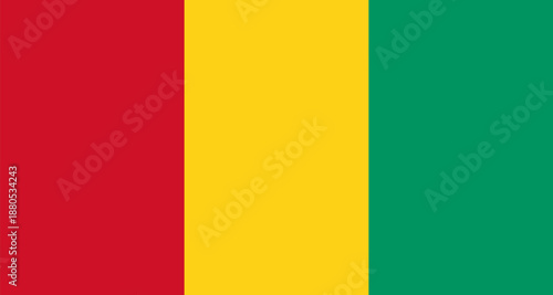 Guinea national flag showing red yellow green stripes