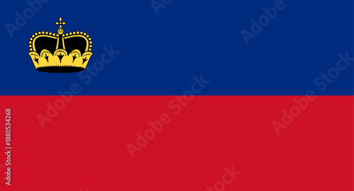 Liechtenstein national flag flying showing country identity