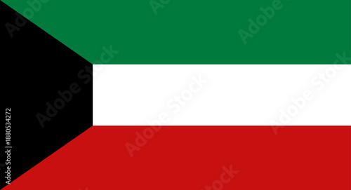 Kuwait national flag representing the Middle Eastern state