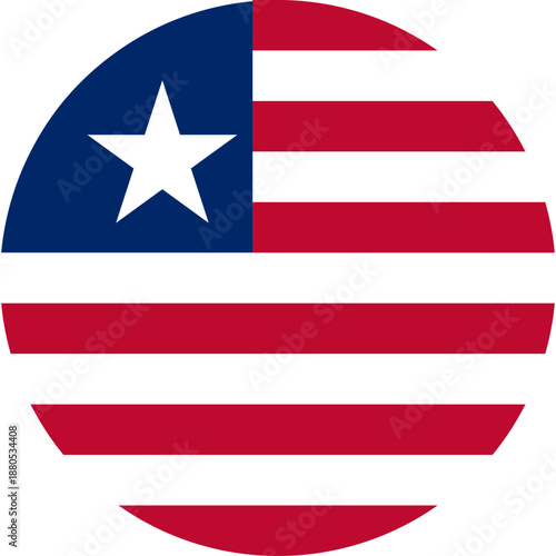 Liberia national flag circle symbol concept