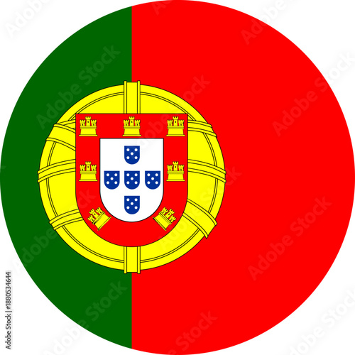 Portugal national flag circular symbol representing identity