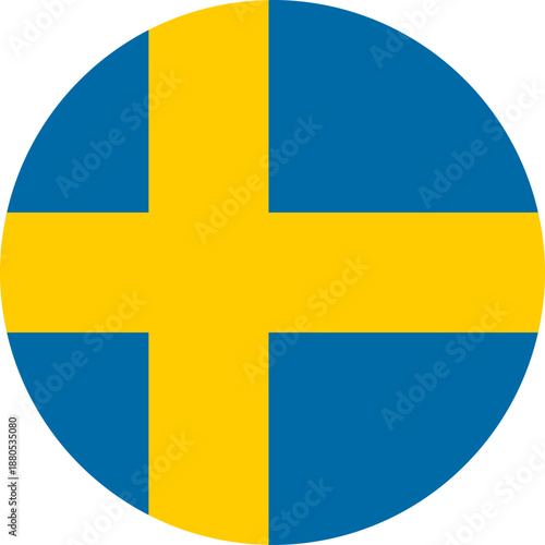 Sweden national flag creating a round icon