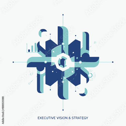 Executive Corporate Abstract Vector Illustration with Subtle Gradients 