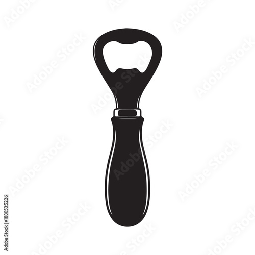 Beer bottle opener silhouette icon vector illustration art