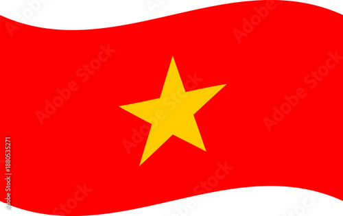 Vietnam national flag waving with red color