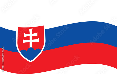 Waving Slovakia national flag symbol of independent nation