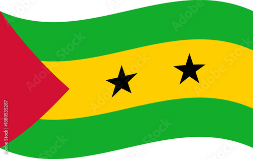 Sao Tome and Principe flag waving national symbol