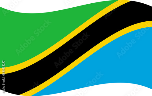 Tanzania national flag waving representing patriotism and identity