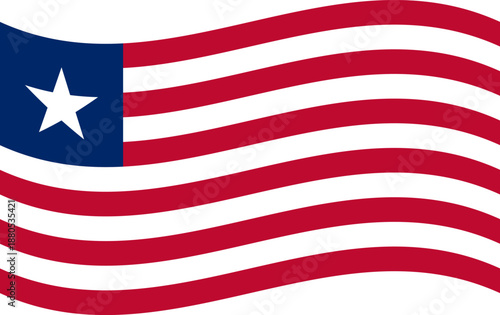 Liberia country national flag waving democratic symbol