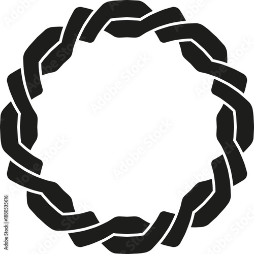 Circular braided pattern forming a decorative frame