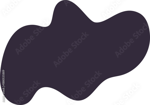 Abstract organic fluid shape on white background