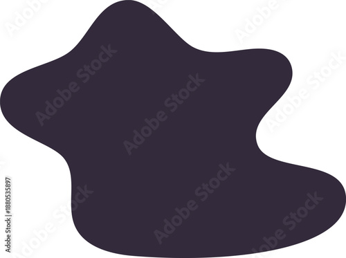 Abstract dark organic blob shape on white background