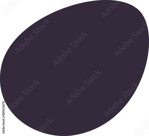 Abstract organic dark purple egg shape illustration