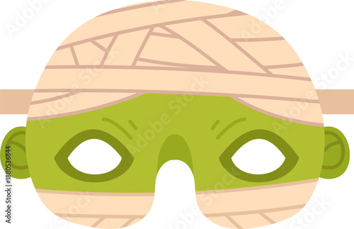 Green mummy Halloween mask for children's costume party