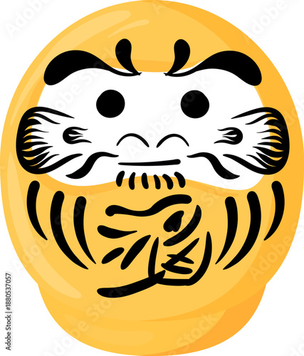 Yellow Daruma doll symbolizing luck and prosperity