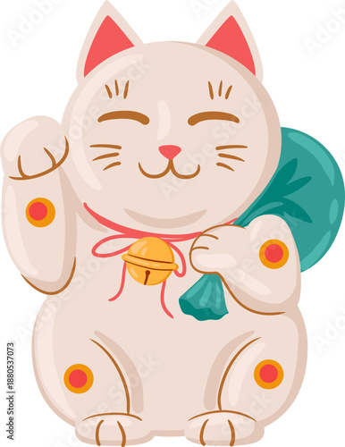 Maneki neko welcoming good fortune and prosperity
