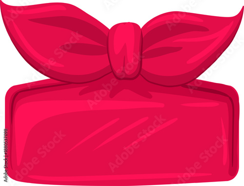 Red retro bandana headband with bow