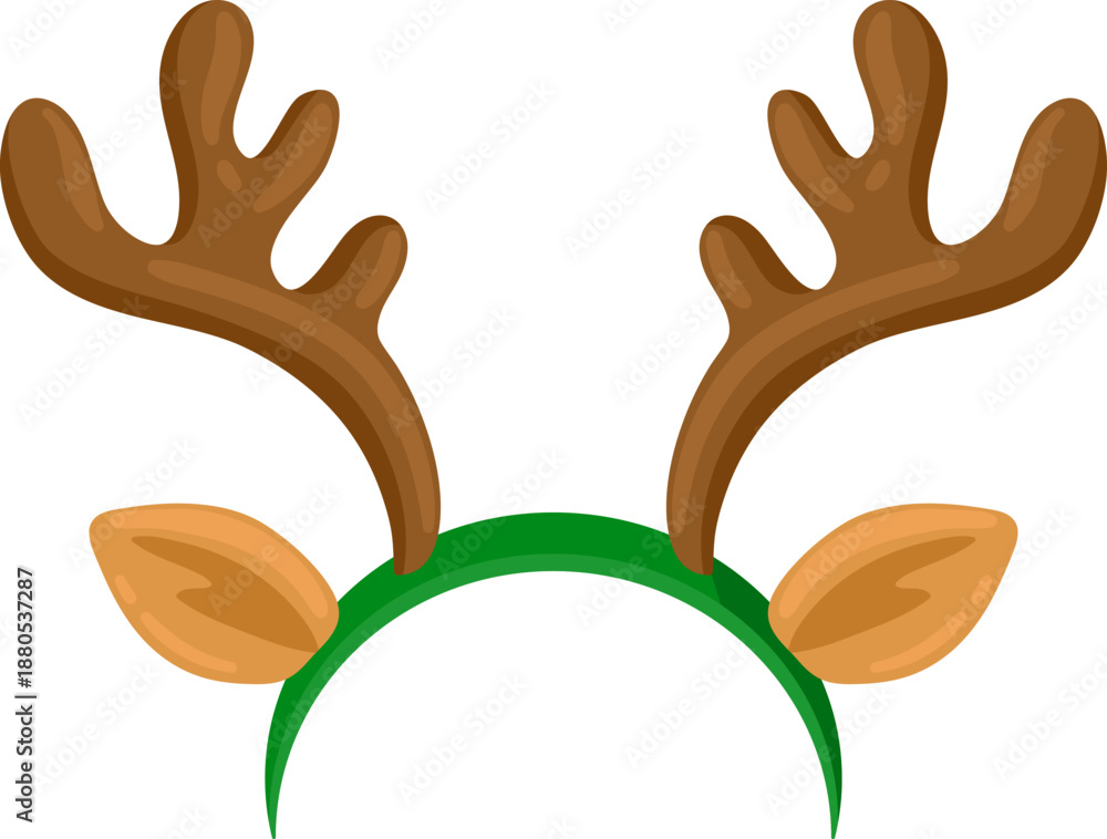 Fototapeta premium Reindeer antlers and ears headband celebrating Christmas holiday
