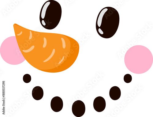 Snowman face cartoon creating winter holiday joy