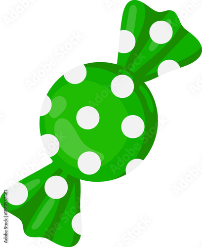 Green polka dot candy wrapping sweet sugar treat