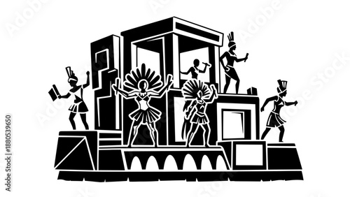 Ancient Egyptian Dancers Performing Ritual.