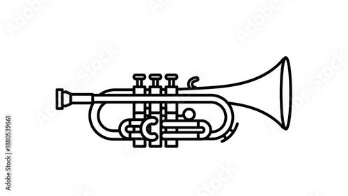 Brass Trumpet Musical Instrument Closeup.