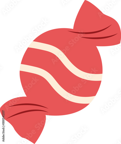 Single red and white candy