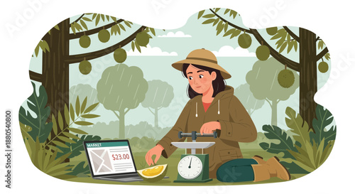 Woman working on laptop outdoors sitting.