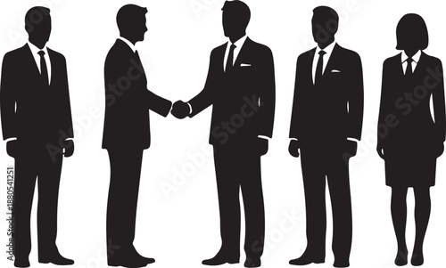 Business People Handshake Teamwork Concept Silhouette Image