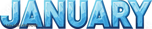 January Text in Blue A Cool and Crisp Visual for Calendars, Web Banners, and Seasonal Themes