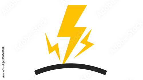 Yellow lightning bolt electrical strike.