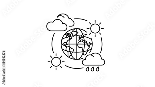 Earth Globe Weather Climate Change.