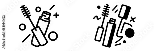 Creative vector illustration of makeup tools in modern design