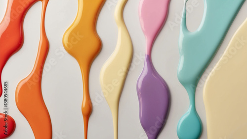 Modern art. Liquid color background. Purple, orange, blue, turquoise, red and pink color  