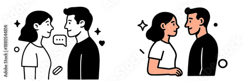 Couple expressing love and connection in playful interactions